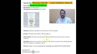 Ranexa ranolazine for treatment of Chronic Angina [upl. by Nosam]