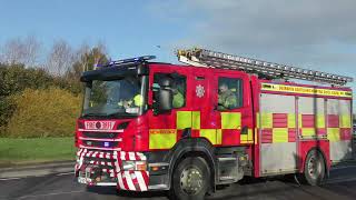 KE11A1 Scania P320 fire engine leaving scene of an industrial fire in Naas [upl. by Ecniv250]