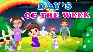 7 Days of the Week Nursery Rhymes amp Poem  Kids Cartoon Songs by JhuJhuMama [upl. by Hsemar]