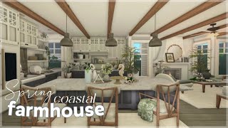 Bloxburg  Coastal TwoStory Spring Family Farmhouse  Roblox  House Build [upl. by Kciredec]