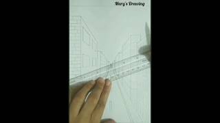 1 point perspective drawing easy building art howtodraw arttutorial drawing [upl. by Secnarf251]