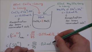 Beispiel 1 Löslichkeitsprodukt vs Ionenprodukt Kommt es zur Fällung [upl. by Leno]