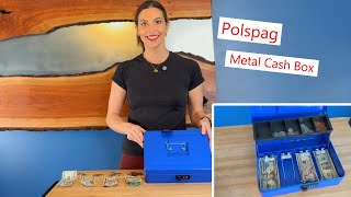 Polspag Metal Cash Box with combination lock money moneybox cashbox [upl. by Annaili822]