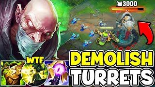 SINGED BUT I TAKE EVERY TURRET ON THE MAP IN SECONDS NEW SPLIT PUSH BUILD [upl. by Euqirne]