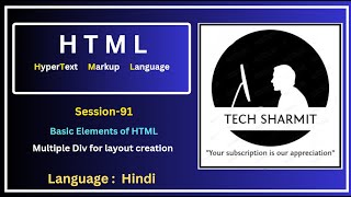 Div Element of HTML Using Multiple Divs for Creating Layouts in HTML Session91 [upl. by Eirena]