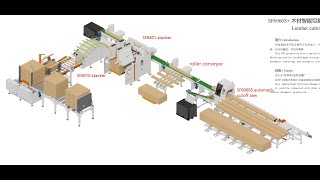 SF6060S automatic wood cross cutting sorting stacking line [upl. by Lowenstein419]