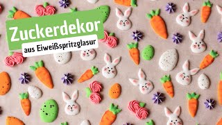 Eigene Zuckerdeko aus Eiweißspritzglasur machen Inkl kostenloser Vorlage 🌸🐰 [upl. by Tonya]