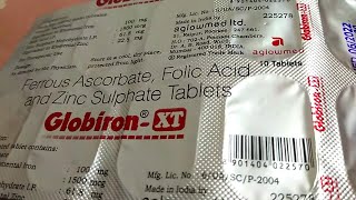 Ferrous AscorbateFolic Acid and Zinc Sulphate Tablets Globiron XT uses and reviewReview in hindi [upl. by Arok]