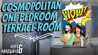 COSMO ONE BEDROOM TERRACE ROOM TOUR  JAPANESE SOAKING TUB  COSMOPOLITAN VEGAS BALCONY WALKTHROUGH [upl. by Ieluuk]