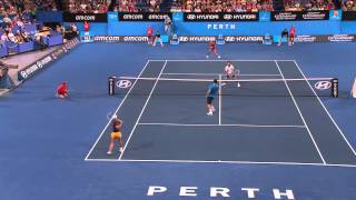 Crazy Match Point Save  Australia v Serbia Hyundai Hopman Cup 2013 [upl. by Mello]