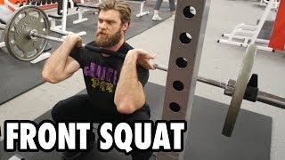 How to Perform FRONT SQUATS  Killer Quads Exercise Tutorial [upl. by Akemaj]