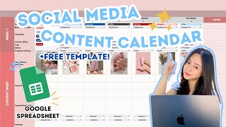 HOW I PLAN MY SOCIAL MEDIA CONTENT USING GOOGLE SHEET  2023 FREE TEMPLATE [upl. by Brechtel97]