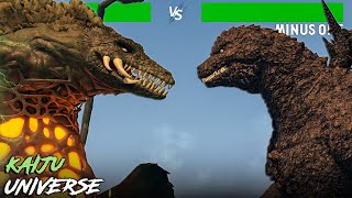 Biollante Remodel vs Godzilla Minus One With Healthbars  Kaiju Universe [upl. by Aicilra]