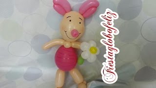 Como hacer a piglet o puerquito amigo de winnie pooh con globos [upl. by Duaner]