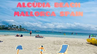 Alcúdia beach 🏖️ Walking Tour 1 june 2024 Mallorca Spain 🇪🇸 [upl. by Notsur333]