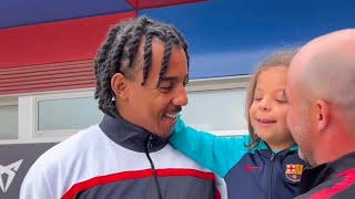 Fc Barcelona 10 Las Palmas  Players meet a girl with a disability and make her day special💙❤️ [upl. by Atwekk]