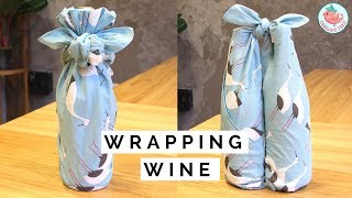 How to Wrap a Bottle of Wine with Cloth Furoshiki Gift Wrapping Ideas [upl. by Yvonne]