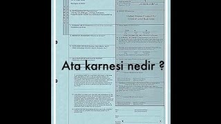 Lojistik Dersleri  ATA Karnesi ATA CARNET Nedir  Nerelerde Kullanır [upl. by Netsyrk]