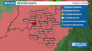 WATCH LIVE  Tornado warning issued for parts of Kentucky Indiana [upl. by Naharba]