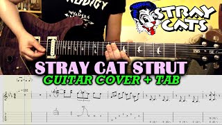 STRAY CAT STRUT Stray Cats GUITAR TAB LESSON TUTORIAL  Brian Setzer Rockabilly Guitar [upl. by Ntisuj]