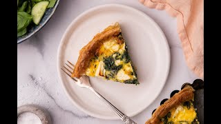 Simple amp Tasty Spinach Quiche Recipe [upl. by Abbe]