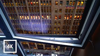 Open Window New York City Soundscape at Night Midtown Manhattan City Sounds 4k [upl. by Yblek]