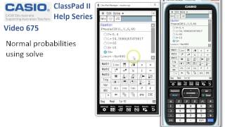 ClassPad Help 675  Normal Probabilities Using Solve [upl. by Sigismondo854]