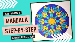 How to Draw a Mandala StepByStep Tutorial for Kids [upl. by Cr697]