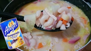 EASY TO COOK MACARONI SOPAS PANLASANG PINOY RECIPE [upl. by Aisatan]