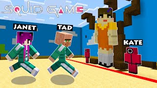 I played Squid Game on Minecraft with Janet and Kate [upl. by Nosdivad]