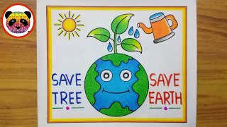 Earth Day Drawing  Earth Day Poster Drawing  World Earth Day Drawing  Environment Day Drawing [upl. by Ahsyak]