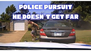 Probation Absconder flees Arkansas State Police  Short pursuit and short foot pursuit chase [upl. by Merissa225]