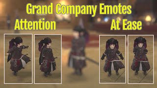 FFXIV How to get the Grand Company Emotes Attention amp At Ease [upl. by Eatnod]