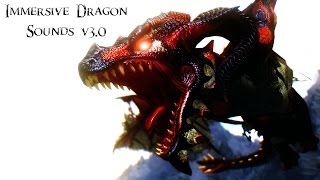 Skyrim Immersive Dragon Sounds v30v31 Samples Review [upl. by Trixy]