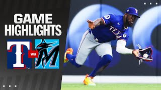 Rangers vs Marlins Game Highlights 6224  MLB Highlights [upl. by Castara]