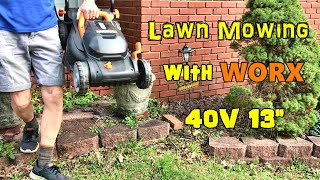 WORX 40v 14quot Cordless Mower for SMALL YARDS  Overview amp Trial [upl. by Yi]