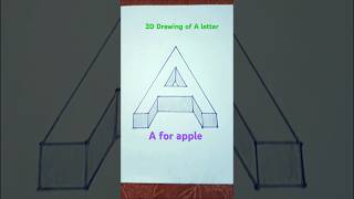 3D Drawing of A letter ♥️ 3d drawing A ♥️art 3d youtubeshorts viralvideo yt trending ytshorts [upl. by Royd]