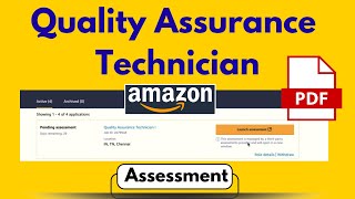 Quality Assurance Technician Assessment Test  Amazon Quality Assurance Technician 1 Interview Notes [upl. by Tram70]