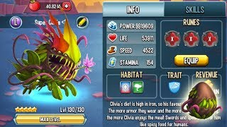 🔴Monster Legends  Clivia level 1130 FULL DAMAGE review combat  Hidden Creatures Maze Island [upl. by Libbey]