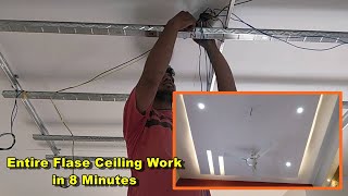 Entire False Ceiling Work in 8 minutes  A2Z Construction Details [upl. by Dougall]