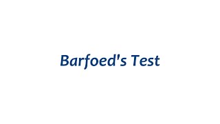 Barfoeds Test كشف بارفويد [upl. by Elnar]