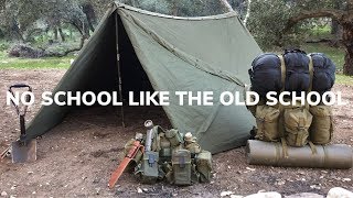 Solo Overnighter Using Old School Military Gear and Campfire Chili Mac [upl. by Annaliese380]