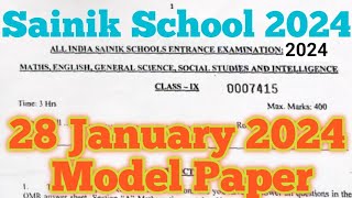 Sainik school class 9 paper 2024  Class 9 Sainik School model paper 2024 [upl. by Odanref]