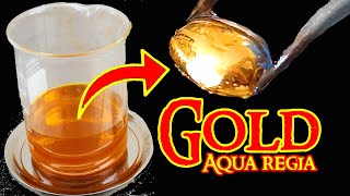 Aqua regia process dissolving gold recovery reaction equation [upl. by Eedahs]