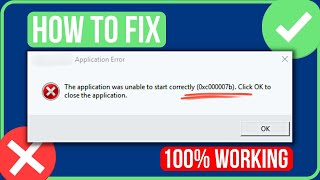 THE APPLICATION WAS UNABLE TO START CORRECTLY 0XC00007B FIX 2024 [upl. by Cal913]