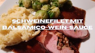 Festliches gefülltes Schweinefilet mit Balsamicoweinsauce  schnelles köstliches Gericht [upl. by Helms]