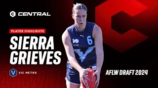 2024 AFLW Draft  Sierra Grieves Player Highlights [upl. by Oicanata650]