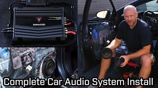 Full Car Audio System Installation  Speakers Subwoofer and Amplifier [upl. by Cohlette]