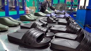 Interesting Slide Sandal Mass Production Process EVA Slippers Manufacturing Factory [upl. by Ereveneug]