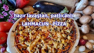 Hazır lavaştan patlıcanlı Rulo Pizza  WrapPizza with Eggplant [upl. by Keppel]